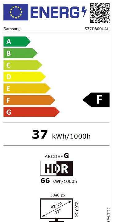 Energielabel Samsung Viewfinity S8 - S80UD (3840 x 2160 Pixels, 37")
