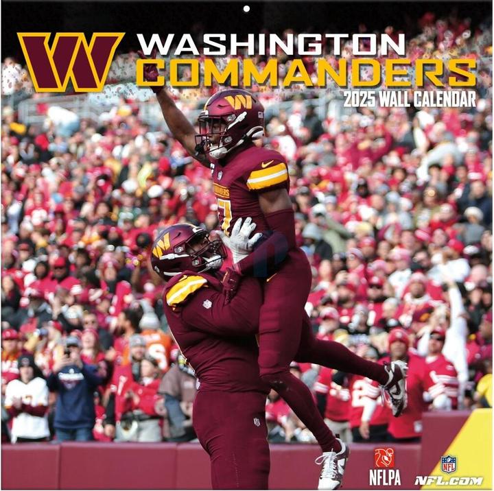NFL - Washington Commanders - 30.5 x 30.5 cm team wall calendar 2025 (30.5 x 30.5 cm, French, Italian, Spanish, German, English)