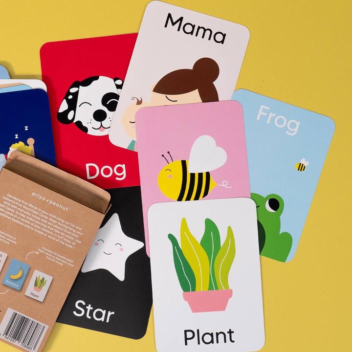 Image du produit Priya & Peanut Cartes flash Premiers Mots – 50 premiers mots pour tout-petits