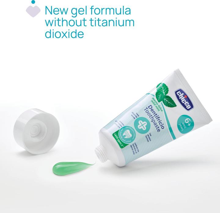 Immagine prodotto Chicco Dentifricio alla menta, CON fluoro 1450ppm, 50ml - 6y+ (50 ml)