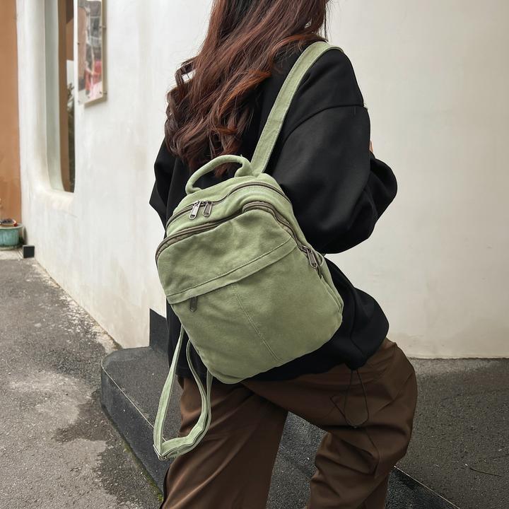 Image du produit Only-Bags.Store Sac à dos décontracté, adapté aux lycéens et aux étudiants, sac à dos en toile de couleur unie