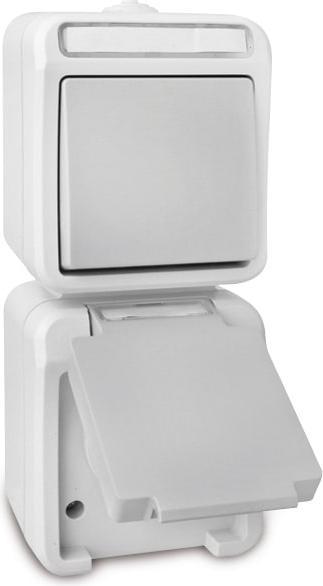 Image du produit Peranova 102441 Programme d'interrupteurs pour locaux humides Combinaison interrupteur/prise Pe
