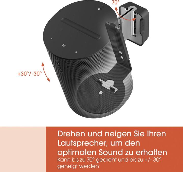 Immagine prodotto Vogels SWM 4111 Cuscinetto per altoparlanti Sonos per Era 100 (nero) (1 pz., Installazione a parete, Rotante, Inclinabile)