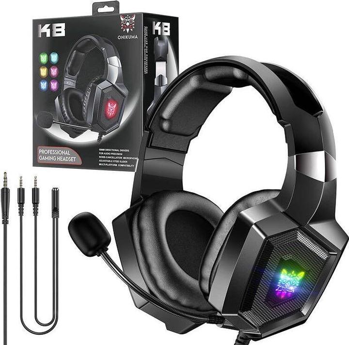 Actual product image Onikuma Gaming headphones K8 Black (Cable)