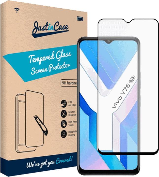 Actual product image Just in Case Tempered glass edge to edge screen protector vivo Y76 (1 Piece, Vivo Y76s)