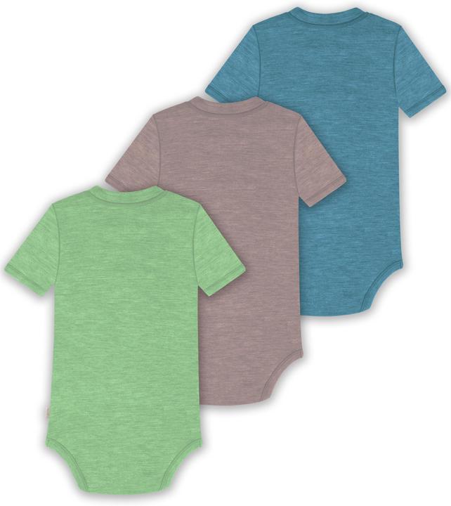 Actual product image Normani Set of 3 baby merino short-sleeved body "Tihoi" - 9323 (80)