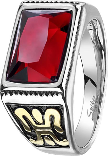Image du produit Star Piercing Bague argent bijou rouge à facettes (61, Acier)