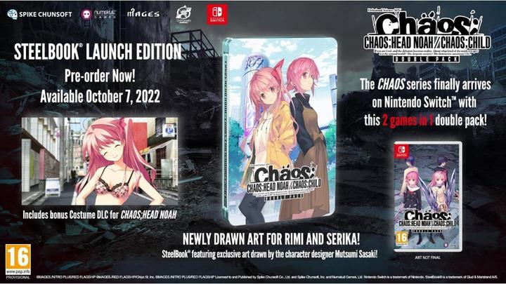 Actual product image Spike Chunsoft Chaos Double Pack - Steelbook Launch Edition (Switch Lite, Switch OLED, Switch)
