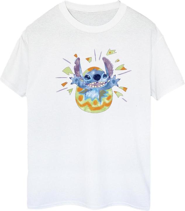 Actual product image Disney Womens/Ladies Lilo & Stitch Cracking Egg Cotton Boyfriend T-Shirt (XL)