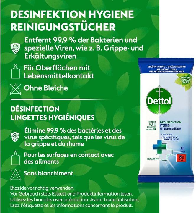 Actual product image Dettol Disinfectant cleaning wipes