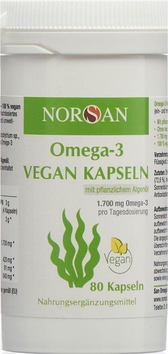 Actual product image Norsan Omega-3 Vegan Capsules (80 Piece, Capsules, 82.60 g)
