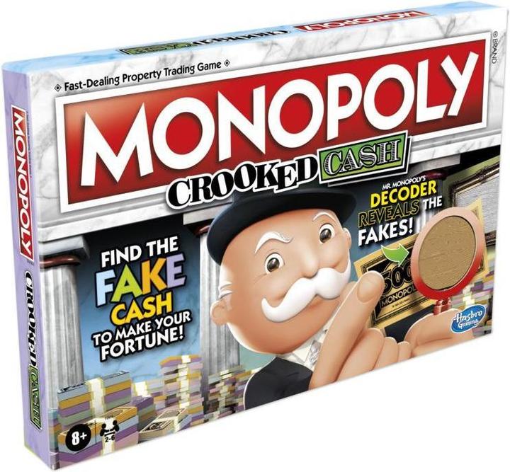 Actual product image Hasbro Monopoly Crooked Cash Board game Economic simulation (Finnish)