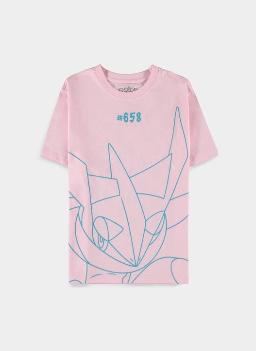 Actual product image Difuzed Pokemon Greninja Line Art New Official Women's Skinny Fit T Shirt Pink, pink, XL (XL)