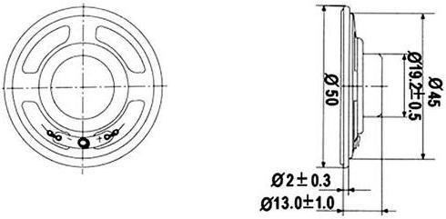 Image du produit Velleman HAUT-PARLEUR MINIATURE - 0.5W / 8 ohm - Ø 50mm
