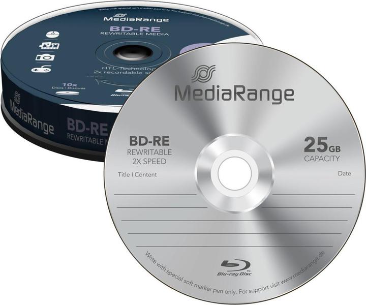 Actual product image MediaRange BD-RE 2x Single Layer 25GB 10 P. (10 x)