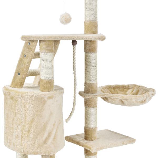 Actual product image Juskys Sams Pet scratching post Buffy (118 cm, Beige)