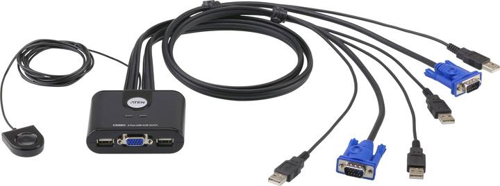 Aten CS22U, KVM-switch met 2 poorten, USB, VGA