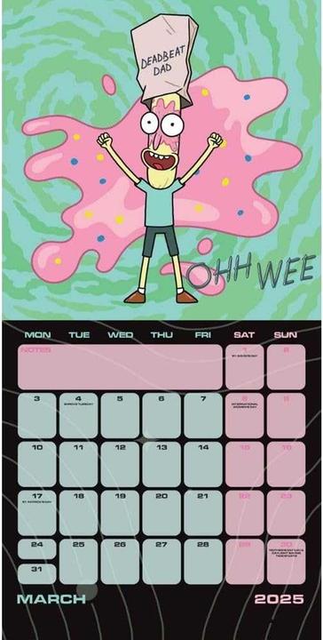 Actual product image Rick And Morty 2025 Square Wall Calendar (30 x 30 cm, German)