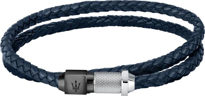 Maserati Leather Armband (41 cm, Edelstahl, Leder)
