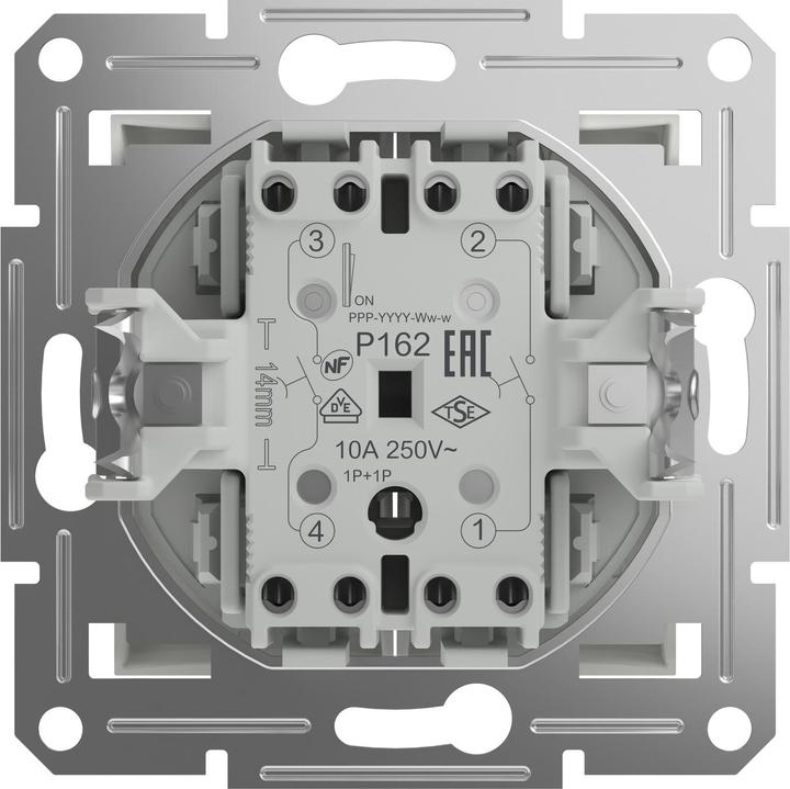 Image du produit Schneider Electric Bouton-poussoir double Asfora blanc (RAL 9003) EPH1170121D