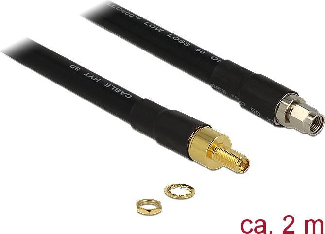 Delock RP-SMA female to RP-SMA-ST 2 meters (0.22 dB, Antenna cable)