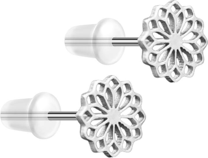 Produktbild Chaotic Trading Ohrstecker silber Blume (ohne Messing, Chirurgenstahl 316L)