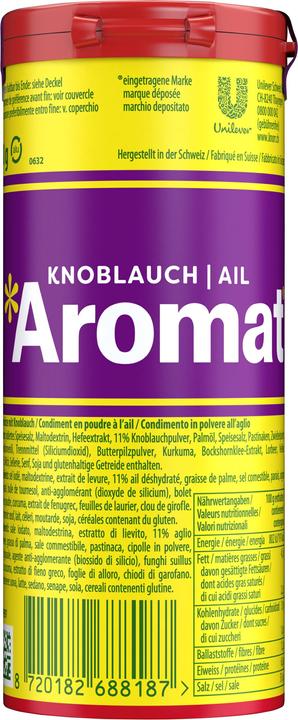 Nutritional values and ingredients Knorr Aromat garlic (90 g)