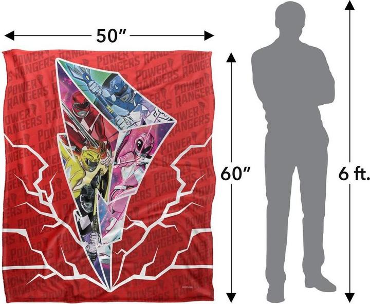 Actual product image Power Rangers Lightning Bolt Blanket (152 x 127 cm)