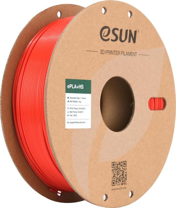 Actual product image eSUN EPLA+HS 1.75mm RED 1kg (PLA, 1.75 mm, 1000 g, Red)