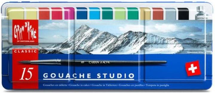 Produktbild Caran d'Ache Gouache Studio Tabletten Metallschachtel (Mehrfarbig, Grün, Lindgrün)