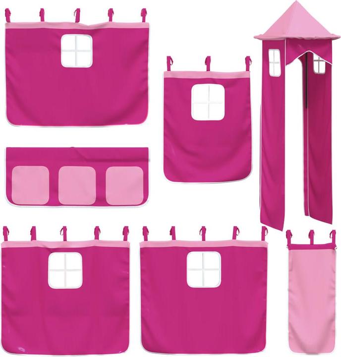 Image du produit VidaXL Lit superposé pour enfant avec tour Rose (90 x 200 cm)