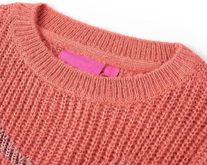 Produktbild VidaXL Kinderpullover Gestrickt Mittelrosa 116,Material: 67 (116)