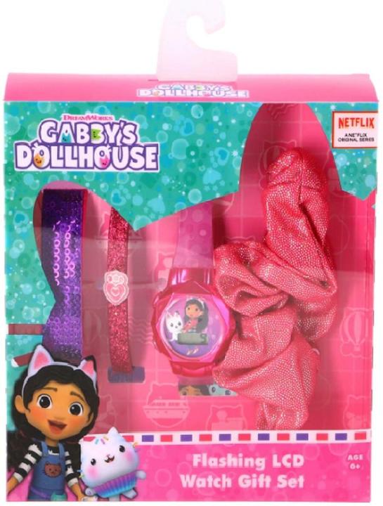 Actual product image Accutime Gabby's Dollhouse wristwatch set with accessories, children's LCD watch with digital display, bli (Digital watch)