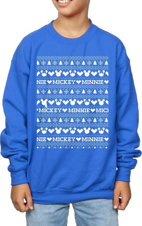 Actual product image Disney Boys Mickey And Minnie Christmas Fair Isle Sweatshirt (152, 158)