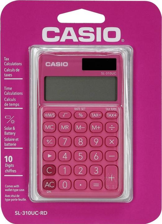 Immagine prodotto Casio Calcolatrice tascabile SL310UCRD 10 cifre rosso (Batterie)