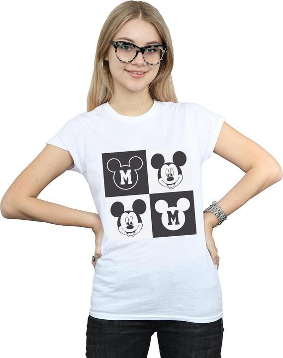 Immagine prodotto Disney Mickey Mouse Smiling Squares Maglietta Donna (XXL)