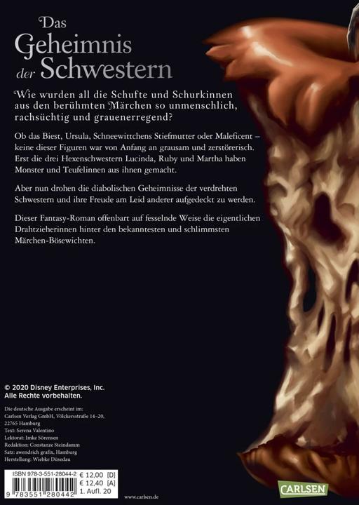 Actual product image Disney – Villains 6: Das Geheimnis der Schwestern (German, Walt Disney, Serena Valentino, Ellen Kurtz, 2020)
