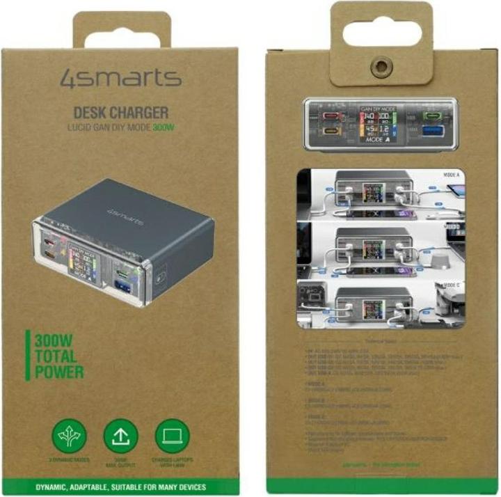 Productafbeelding 4smarts Stacja ładująca Lucid 300W z trybem DIY szary (300 W)