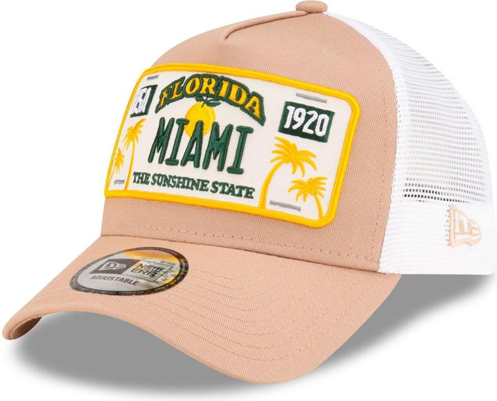 Image du produit New Era Adjustable A-Frame Trucker Cap - FLORIDA MIAMI beige