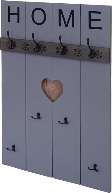 Image du produit Mendler Portemanteau mural HWC-C89 Home, look shabby vintage, 8 crochets 91x60cm - gris-bleu