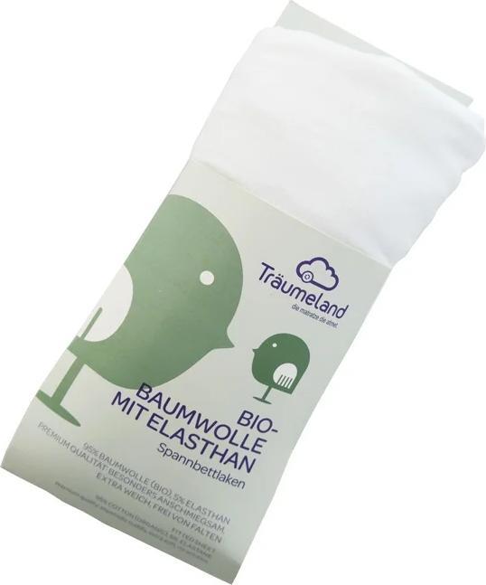 Actual product image Träumeland Spannbettlaken Bio Baumwolle mit Elasthan 200 + x (120 x 200 cm)