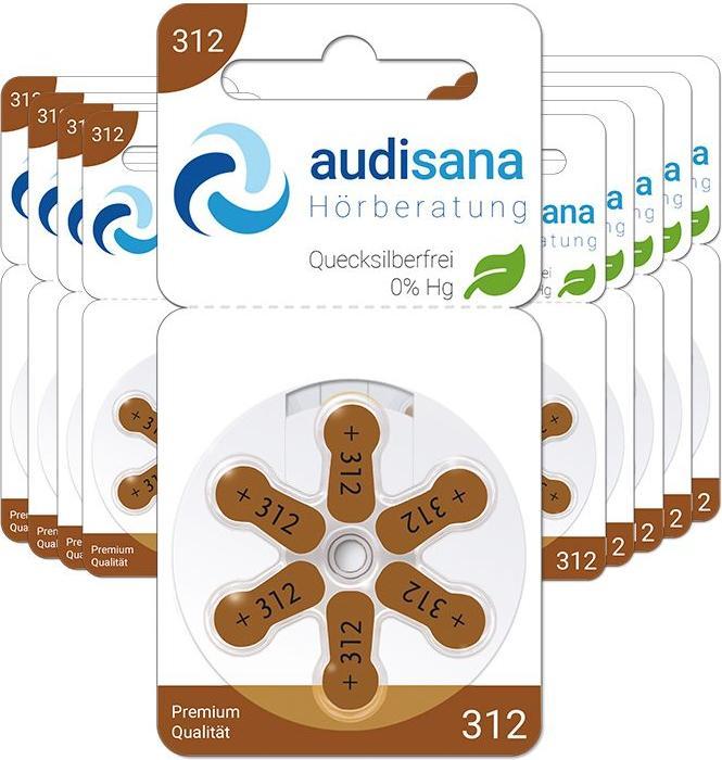 Actual product image Audisana 312 Hearing aid batteries (60 pcs., A312, 170 mAh)