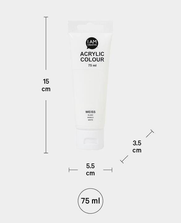Actual product image I Am Creative Acrylic paint (White, 75 ml)