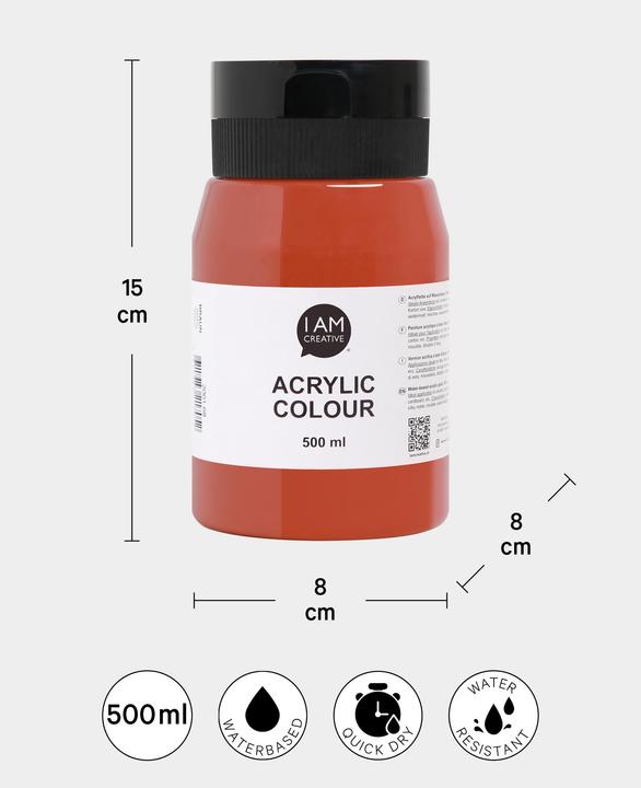 Produktbild I Am Creative Basic Acryl, Acrylfarbe auf Wasserbasis, 500 ml (Braun, 500 ml)