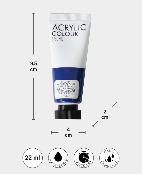Image du produit I Am Creative Basic Acryl Set, peinture acrylique à base d'eau (Multicolore, 22 ml)