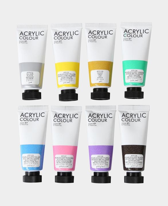 Immagine prodotto I Am Creative Set acrilico di base, colori acrilici a base d'acqua (Colorato, Metallico, 22 ml)