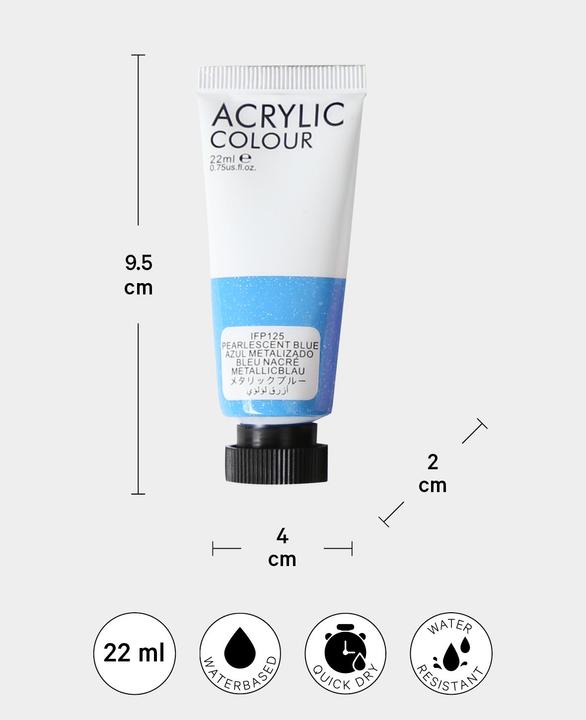 Immagine prodotto I Am Creative Set acrilico di base, colori acrilici a base d'acqua (Colorato, Metallico, 22 ml)