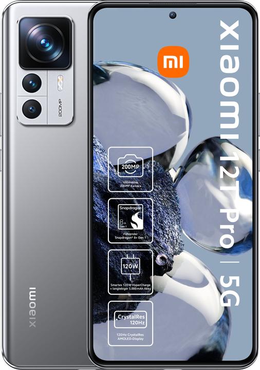 Xiaomi 12T Pro (256 GB, Zilver, 6.67", Dubbele SIM, 200 Mpx, 5G)