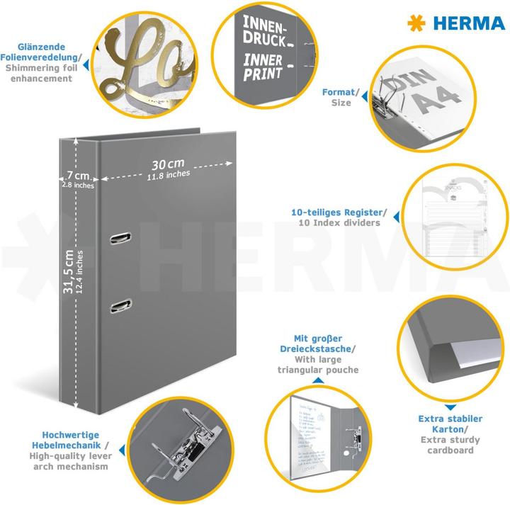 Actual product image HERMA Recipe folder A4 (A4, 70 mm, 1 Piece)