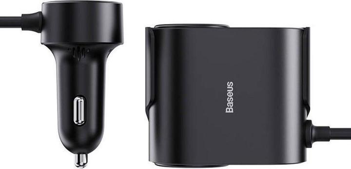 Baseus High Efficiency Pro 1-for-2 Car Cigarette Lighter 30 W (Black)